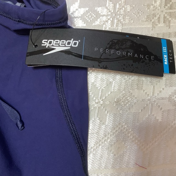Speedo Swim Trunks Boys Size 26 Age 7-8, Racing Suit PowerPlus Jammer Navy - Picture 7 of 15